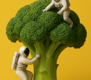 Brokkoli mit 2 Astronauten