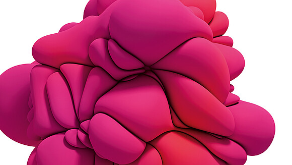 3D Grafik pinke Blase im Querformat