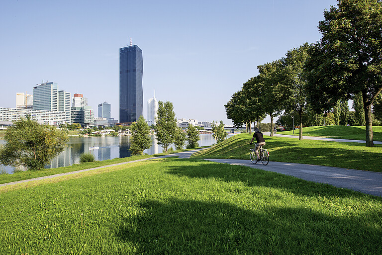 View of Danube island