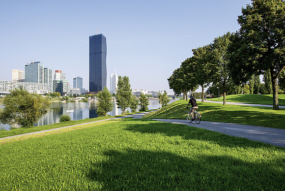 View of Danube island